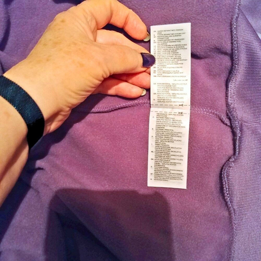 Adidas Brand Love Fleece Hoodie Sweatshirt Shadow Violet Men's Size Lg - Picture 7 of 9